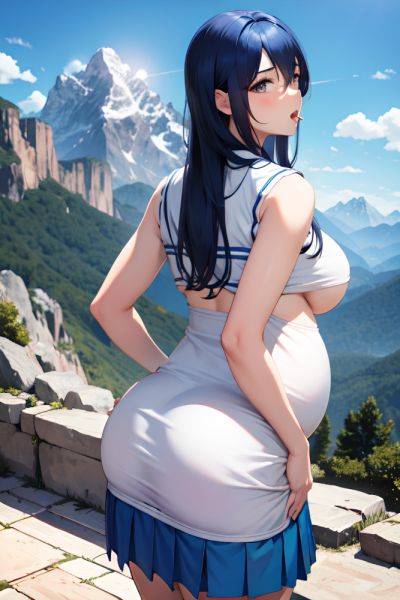 Anime Pregnant Huge Boobs 30s Age Shocked Face Blue Hair Straight Hair Style Light Skin Skin Detail (beta) Mountains Back View Eating Schoolgirl 3684949227693893310 - AI Hentai - aihentai.co on pornsimulated.com