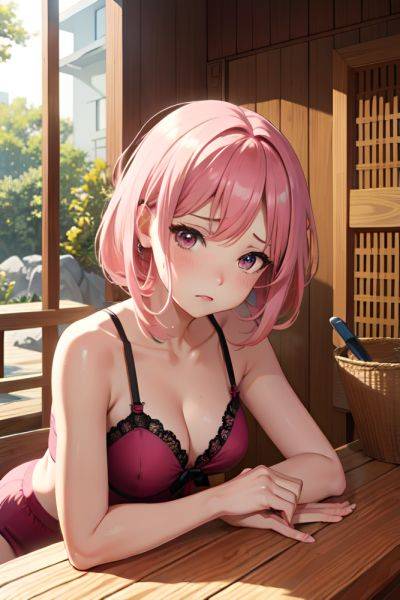 Anime Busty Small Tits 80s Age Sad Face Pink Hair Bangs Hair Style Dark Skin Painting Sauna Front View Massage Lingerie 3685157964321402610 - AI Hentai - aihentai.co on pornsimulated.com