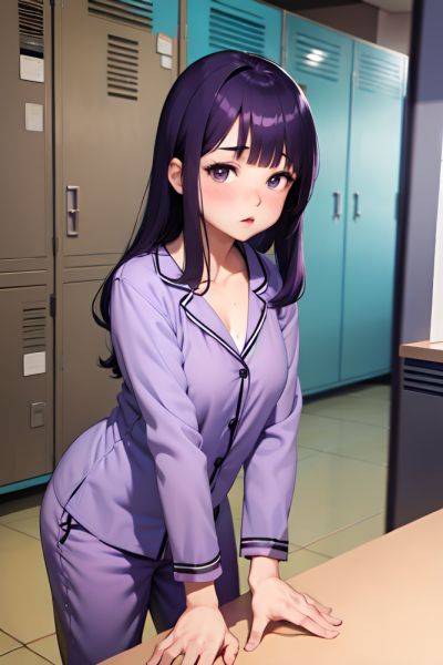 Anime Chubby Small Tits 40s Age Pouting Lips Face Purple Hair Bangs Hair Style Dark Skin Vintage Locker Room Front View Bending Over Pajamas 3685181155966169476 - AI Hentai - aihentai.co on pornsimulated.com
