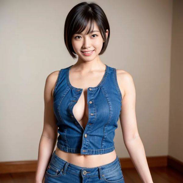 , japanese,woman,twenties,(RAW photo, best quality, masterpiece:1.1), (realistic, photo-realistic:1.2), ultra-detailed, ultra high res, physically-based rendering,short hair,bald,beautiful,(smile),(aegyo sal),Looking at - pornmake.ai - Japan on pornsimulated.com