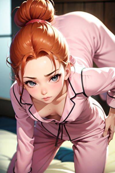 Anime Skinny Small Tits 50s Age Pouting Lips Face Ginger Hair Bun Hair Style Light Skin Soft + Warm Bar Close Up View Bending Over Pajamas 3685281659380904146 - AI Hentai - aihentai.co on pornsimulated.com