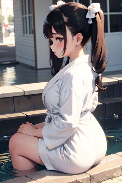Anime Chubby Small Tits 50s Age Pouting Lips Face Brunette Pigtails Hair Style Light Skin Black And White Street Back View Bathing Bathrobe 3685324178342993175 - AI Hentai - aihentai.co on pornsimulated.com