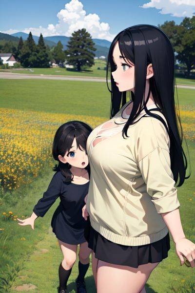 Anime Chubby Small Tits 30s Age Shocked Face Black Hair Straight Hair Style Light Skin Crisp Anime Meadow Side View T Pose Goth 3685370565204954416 - AI Hentai - aihentai.co on pornsimulated.com