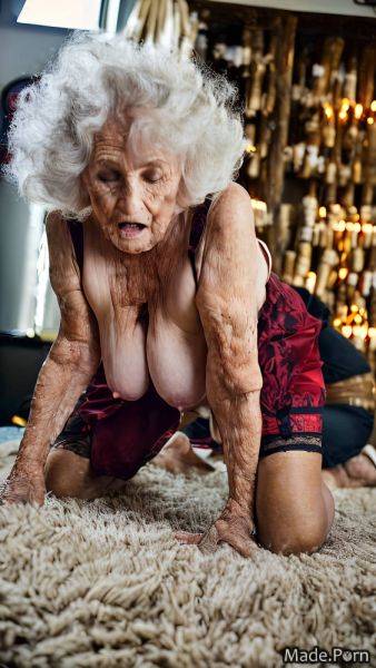 Doggystyle slutty wild afro white hair made interracial looking at viewer AI porn - made.porn on pornsimulated.com