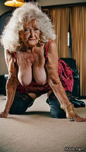 Slutty interracial white hair kneeling woman long hair made AI porn - made.porn on pornsimulated.com