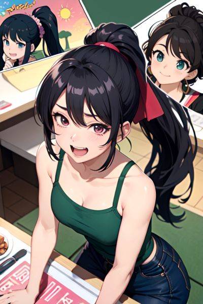 Anime Busty Small Tits 80s Age Laughing Face Black Hair Ponytail Hair Style Dark Skin Soft Anime Casino Close Up View Cooking Teacher 3685818956394555344 - AI Hentai - aihentai.co on pornsimulated.com