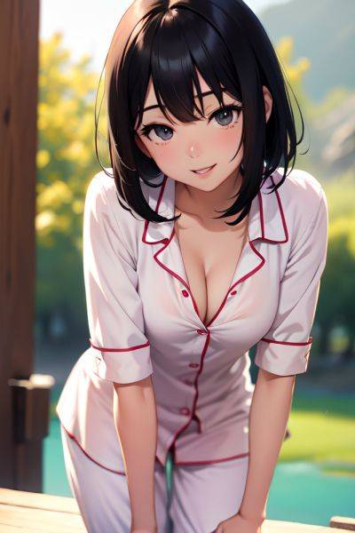 Anime Busty Small Tits 30s Age Happy Face Black Hair Bangs Hair Style Dark Skin Film Photo Lake Close Up View Bending Over Pajamas 3685838283747570250 - AI Hentai - aihentai.co on pornsimulated.com