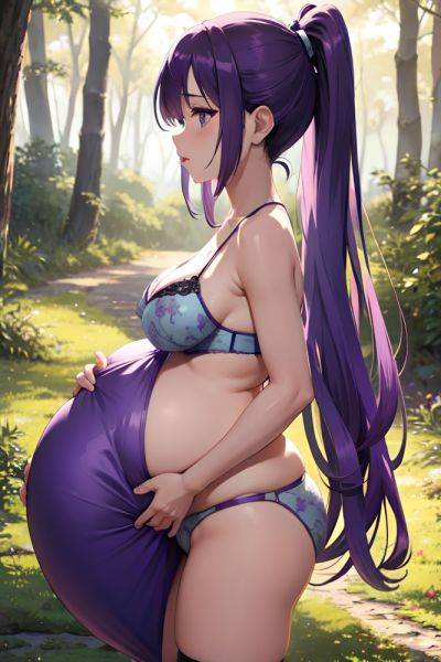 Anime Pregnant Small Tits 40s Age Sad Face Purple Hair Ponytail Hair Style Light Skin Illustration Forest Side View Eating Lingerie 3685865342041814257 - AI Hentai - aihentai.co on pornsimulated.com