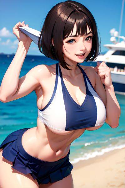 Anime Skinny Huge Boobs 40s Age Laughing Face Brunette Bobcut Hair Style Light Skin Comic Yacht Close Up View Working Out Schoolgirl 3686023826336878653 - AI Hentai - aihentai.co on pornsimulated.com