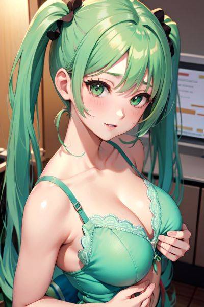 Anime Busty Small Tits 60s Age Orgasm Face Green Hair Pigtails Hair Style Light Skin Warm Anime Hospital Close Up View Massage Bra 3686174580755328656 - AI Hentai - aihentai.co on pornsimulated.com
