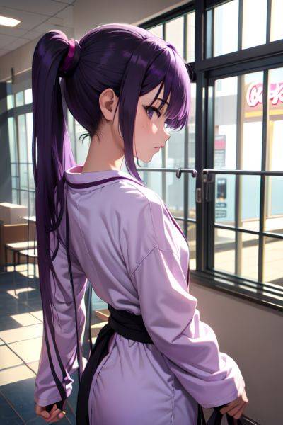 Anime Skinny Small Tits 40s Age Sad Face Purple Hair Pigtails Hair Style Light Skin Charcoal Mall Back View Working Out Bathrobe 3686220965337977065 - AI Hentai - aihentai.co on pornsimulated.com