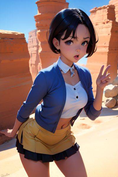 Anime Busty Small Tits 50s Age Shocked Face Brunette Pixie Hair Style Light Skin Warm Anime Desert Front View Gaming Mini Skirt 3686344661430377463 - AI Hentai - aihentai.co on pornsimulated.com