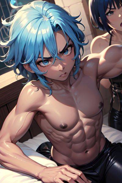 Anime Muscular Small Tits 50s Age Angry Face Blue Hair Messy Hair Style Dark Skin Charcoal Church Close Up View Massage Latex 3686495413739788385 - AI Hentai - aihentai.co on pornsimulated.com