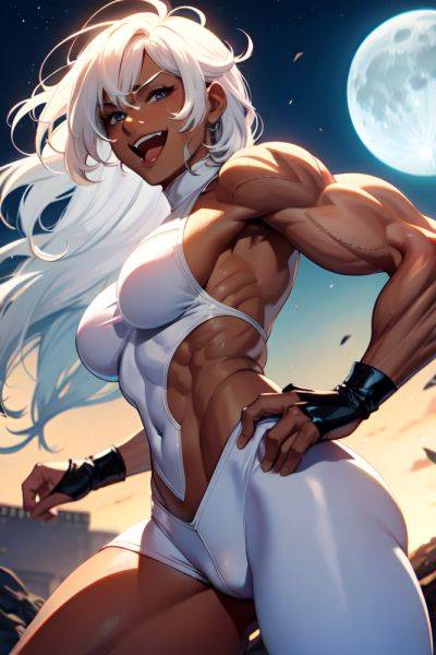 Anime Muscular Small Tits 70s Age Laughing Face White Hair Messy Hair Style Dark Skin Soft Anime Moon Side View Gaming Latex 3686638437988227227 - AI Hentai - aihentai.co on pornsimulated.com