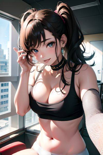 Anime Busty Small Tits 80s Age Happy Face Brunette Messy Hair Style Light Skin Black And White Hospital Close Up View Yoga Goth 3686661628975959763 - AI Hentai - aihentai.co on pornsimulated.com