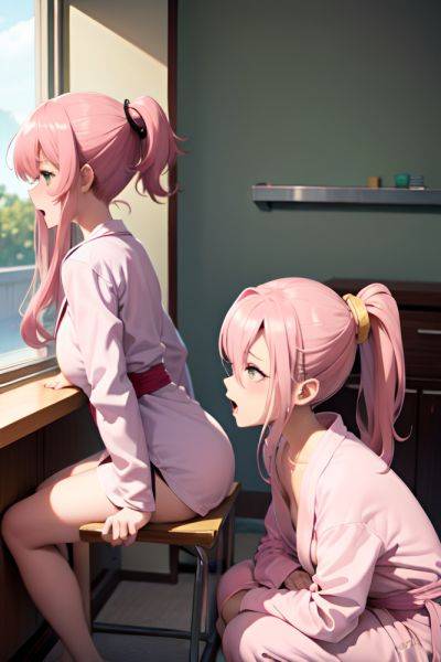 Anime Busty Small Tits 40s Age Orgasm Face Pink Hair Ponytail Hair Style Light Skin Crisp Anime Bedroom Side View Squatting Bathrobe 3686704149152766808 - AI Hentai - aihentai.co on pornsimulated.com