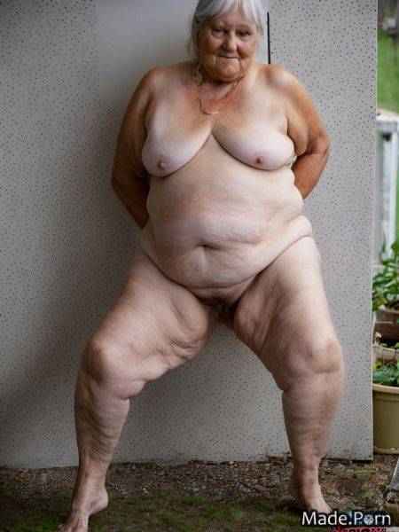 Barefoot white hair nude photo house garden big hips gigantic boobs AI porn - made.porn on pornsimulated.com