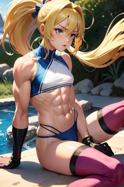 Anime Muscular Small Tits 70s Age Sad Face Blonde Ponytail Hair Style Light Skin Crisp Anime Desert Side View Straddling Stockings 3686889692852103899 - AI Hentai - aihentai.co on pornsimulated.com