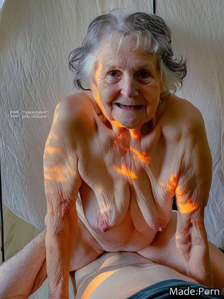 White hair orgasm pov saggy tits messy hair small tits tent AI porn - made.porn on pornsimulated.com