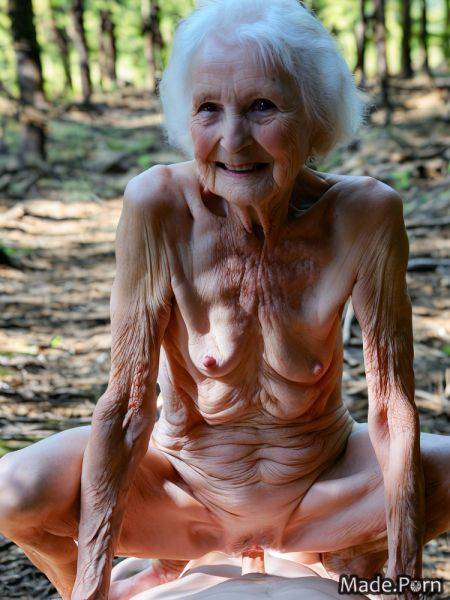 Skinny woman white hair pov 90 bangs hair forest AI porn - made.porn on pornsimulated.com