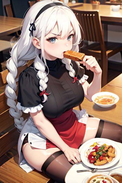Anime Chubby Small Tits 60s Age Angry Face White Hair Braided Hair Style Light Skin Skin Detail (beta) Cafe Close Up View Eating Stockings 3687129352753413704 - AI Hentai - aihentai.co on pornsimulated.com