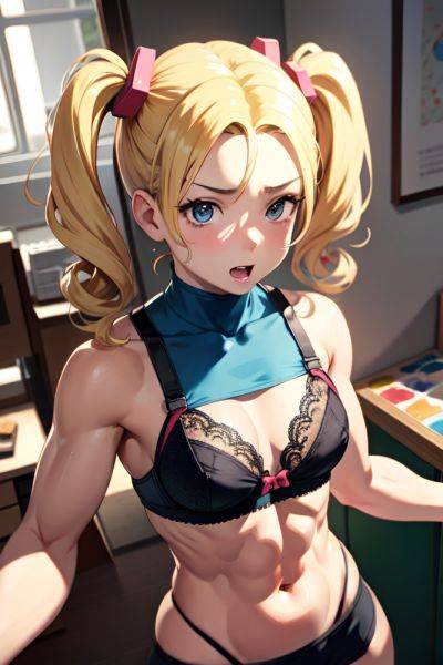 Anime Muscular Small Tits 30s Age Shocked Face Blonde Pigtails Hair Style Light Skin Painting Hospital Front View Gaming Bra 3687133217547899267 - AI Hentai - aihentai.co on pornsimulated.com