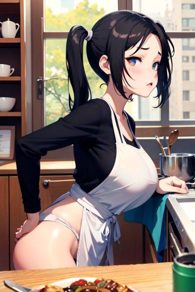 Anime Skinny Huge Boobs 18 Age Sad Face Black Hair Pigtails Hair Style Light Skin Watercolor Cafe Side View Cooking Teacher 3687179603871282893 - AI Hentai - aihentai.co on pornsimulated.com