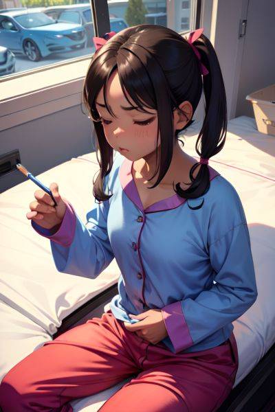 Anime Muscular Small Tits 40s Age Pouting Lips Face Brunette Pigtails Hair Style Dark Skin Painting Car Front View Sleeping Pajamas 3687550687241201093 - AI Hentai - aihentai.co on pornsimulated.com