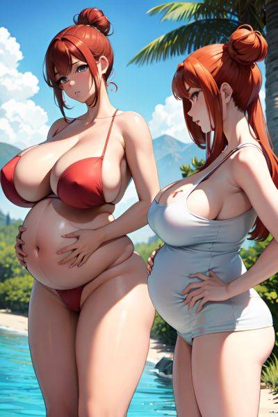 Anime Pregnant Huge Boobs 18 Age Serious Face Ginger Hair Bun Hair Style Light Skin Skin Detail (beta) Oasis Side View Yoga Partially Nude 3687573882344363001 - AI Hentai - aihentai.co on pornsimulated.com