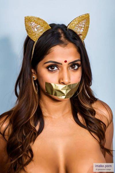 Indian girl with cat ears with gold jewels, duct tape,... - imake.porn - India on pornsimulated.com