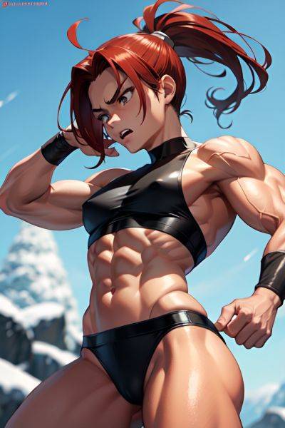 Anime Muscular Small Tits 20s Age Angry Face Ginger Ponytail Hair Style Dark Skin Comic Snow Front View On Back Fishnet 3683383713264949657 - AI Hentai - aihentai.co on pornsimulated.com