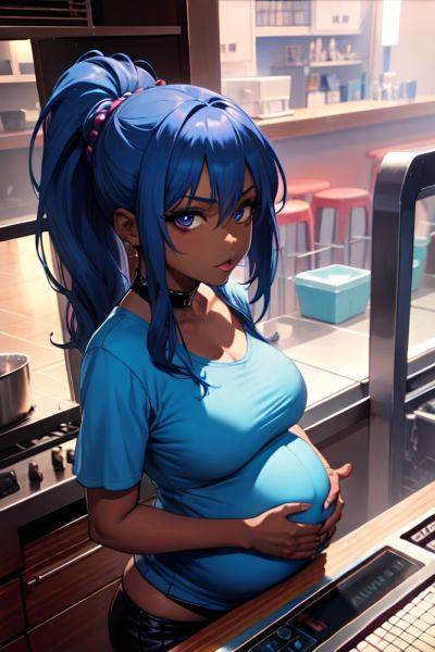 Anime Pregnant Small Tits 80s Age Seductive Face Blue Hair Ponytail Hair Style Dark Skin Cyberpunk Bar Close Up View Cooking Goth 3687809675987943032 - AI Hentai - aihentai.co on pornsimulated.com