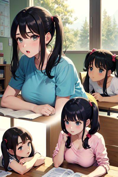 Anime Pregnant Small Tits 70s Age Shocked Face Black Hair Pigtails Hair Style Light Skin Soft + Warm Lake Front View Working Out Teacher 3689352000262116862 - AI Hentai - aihentai.co on pornsimulated.com