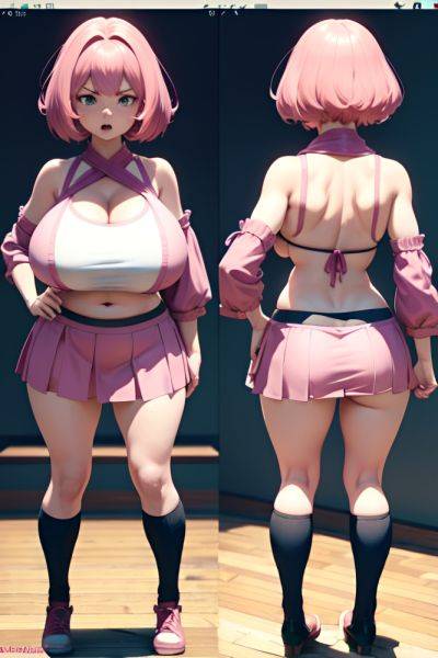 Anime Busty Huge Boobs 70s Age Angry Face Pink Hair Bobcut Hair Style Light Skin 3d Kitchen Back View Plank Mini Skirt 3689525946611401284 - AI Hentai - aihentai.co on pornsimulated.com