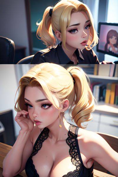 Anime Busty Small Tits 50s Age Pouting Lips Face Blonde Slicked Hair Style Dark Skin 3d Party Side View Gaming Lingerie 3689568466616359473 - AI Hentai - aihentai.co on pornsimulated.com