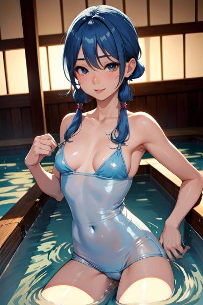 Anime Skinny Small Tits 30s Age Ahegao Face Blue Hair Pigtails Hair Style Dark Skin Soft + Warm Onsen Front View Spreading Legs Latex 3689580063199864656 - AI Hentai - aihentai.co on pornsimulated.com