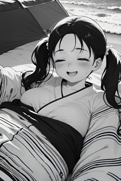 Anime Chubby Small Tits 80s Age Laughing Face Ginger Pigtails Hair Style Dark Skin Black And White Beach Close Up View Sleeping Kimono 3689692159081558347 - AI Hentai - aihentai.co on pornsimulated.com