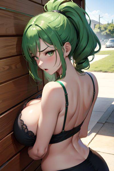 Anime Busty Huge Boobs 50s Age Angry Face Green Hair Messy Hair Style Dark Skin Skin Detail (beta) Tent Back View Plank Bra 3689742412965559115 - AI Hentai - aihentai.co on pornsimulated.com