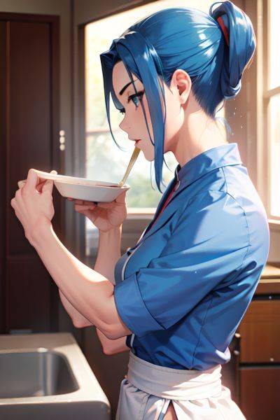 Anime Muscular Small Tits 40s Age Seductive Face Blue Hair Slicked Hair Style Light Skin Film Photo Snow Side View Eating Nurse 3689781067499926932 - AI Hentai - aihentai.co on pornsimulated.com