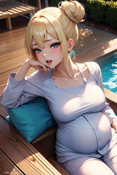 Anime Pregnant Small Tits 20s Age Ahegao Face Blonde Hair Bun Hair Style Light Skin Charcoal Pool Close Up View Plank Pajamas 3689792663464763086 - AI Hentai - aihentai.co on pornsimulated.com