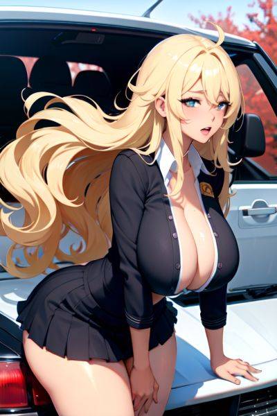 Anime Busty Huge Boobs 20s Age Ahegao Face Blonde Messy Hair Style Dark Skin Charcoal Car Side View Bending Over Schoolgirl 3689808125965908775 - AI Hentai - aihentai.co on pornsimulated.com