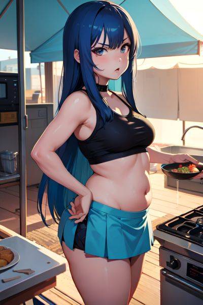 Anime Chubby Small Tits 70s Age Angry Face Blue Hair Straight Hair Style Light Skin Cyberpunk Tent Front View Cooking Mini Skirt 3689927955554844512 - AI Hentai - aihentai.co on pornsimulated.com