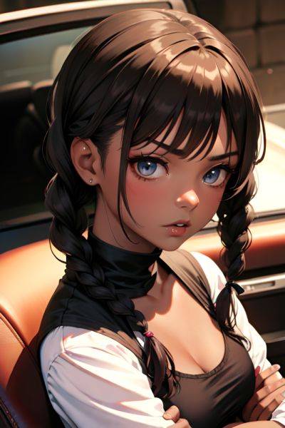Anime Skinny Small Tits 50s Age Serious Face Brunette Braided Hair Style Dark Skin Dark Fantasy Car Close Up View T Pose Goth 3689935683729886651 - AI Hentai - aihentai.co on pornsimulated.com