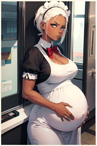 Anime Pregnant Small Tits 50s Age Serious Face White Hair Slicked Hair Style Dark Skin Illustration Train Front View Gaming Maid 3690314501980250496 - AI Hentai - aihentai.co on pornsimulated.com