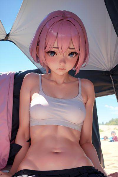 Anime Skinny Small Tits 40s Age Sad Face Pink Hair Pixie Hair Style Light Skin Soft + Warm Tent Close Up View Gaming Schoolgirl 3690639201511357741 - AI Hentai - aihentai.co on pornsimulated.com