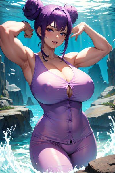 Anime Muscular Huge Boobs 70s Age Ahegao Face Purple Hair Hair Bun Hair Style Light Skin Comic Underwater Front View Bathing Pajamas 3690755166093454040 - AI Hentai - aihentai.co on pornsimulated.com