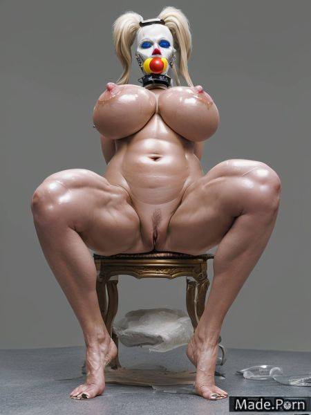 Looking at viewer gigantic boobs sitting ball gag clown 90 thick thighs AI porn - made.porn on pornsimulated.com