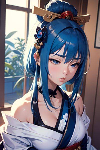 Anime Muscular Small Tits 60s Age Serious Face Blue Hair Straight Hair Style Light Skin Black And White Oasis Close Up View Sleeping Geisha 3691172636455357531 - AI Hentai - aihentai.co on pornsimulated.com