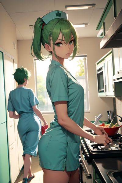 Anime Skinny Small Tits 60s Age Serious Face Green Hair Messy Hair Style Light Skin Crisp Anime Hospital Side View Cooking Nurse 3687995218640876398 - AI Hentai - aihentai.co on pornsimulated.com