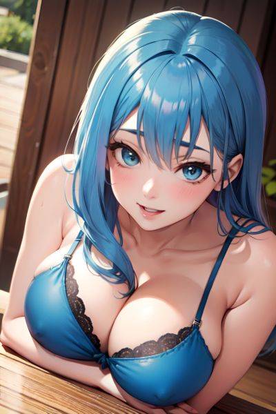 Anime Skinny Huge Boobs 50s Age Laughing Face Blue Hair Straight Hair Style Dark Skin Soft + Warm Bar Close Up View Plank Bra 3691412295632424757 - AI Hentai - aihentai.co on pornsimulated.com